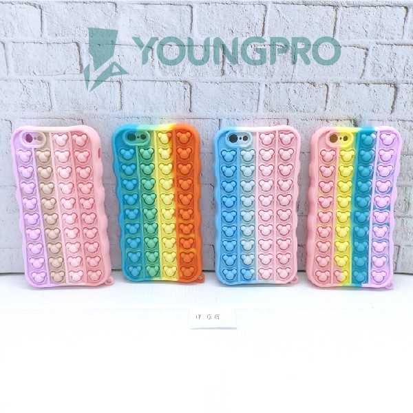 Silicone Case Pop It IPhone 6 - Case Penghilang Stress Rainbow