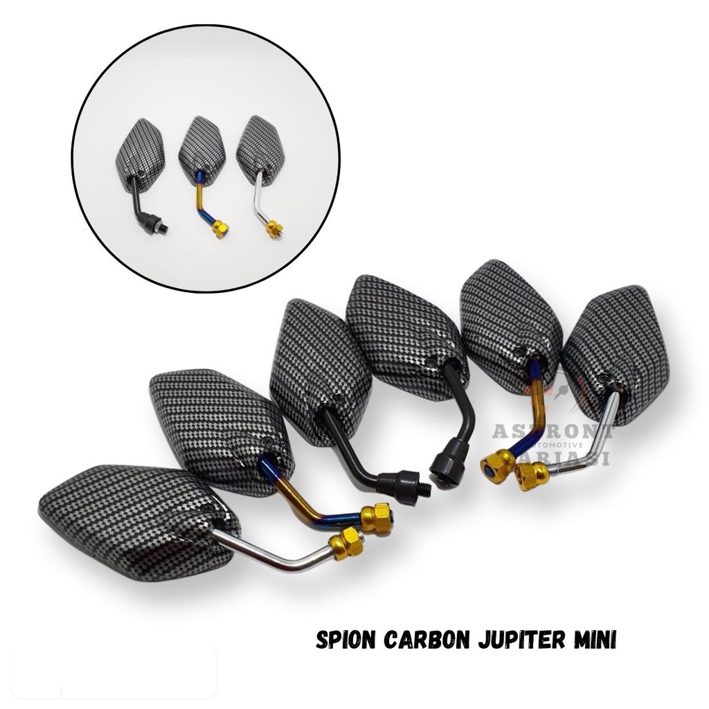 Spion Carbon Jupiter Mini Karbon Universal Honda Yamaha Beat Fi Vario Scoopy Mio Supra x 125 Vixion 