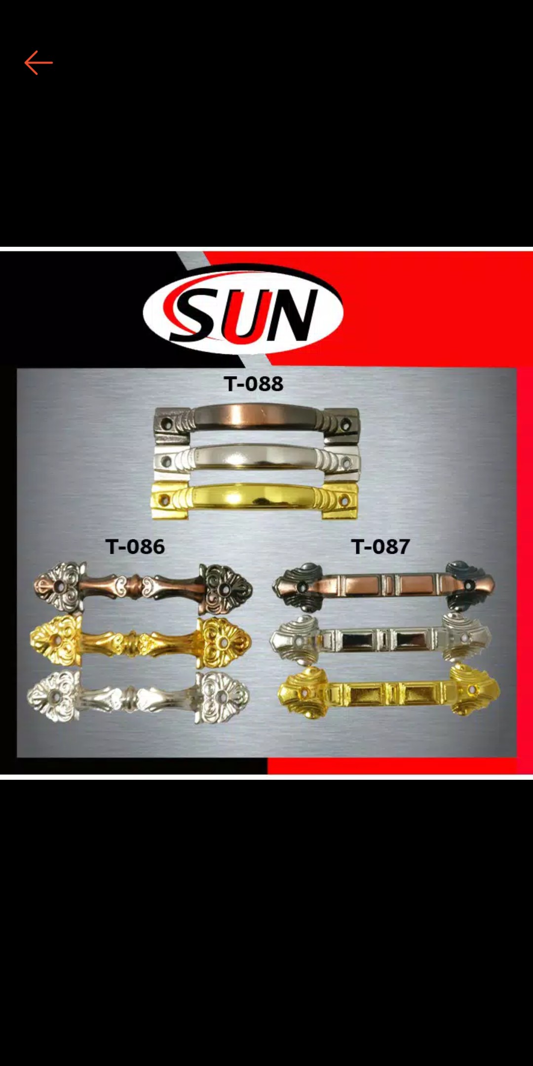 Handle Tarikan Meja Laci Lemari Chrome Emas Antik