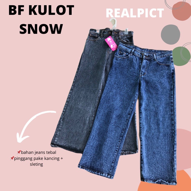 KULOT JEANS SNOW // KULOT SNOW JAHIT BAWAH // BOYFRIEND KULOT SNOW LIPIT // KULOT JEANS LIPAT VIRAL