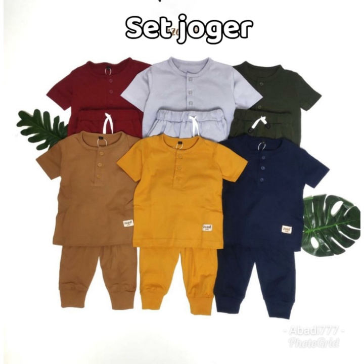 Stelan Baju Anak 2021 Model Terbaru Kiano Anak Laki Laki Dan Perempuan Set joger Anak Pakai Kancing Baju Anak Unisex