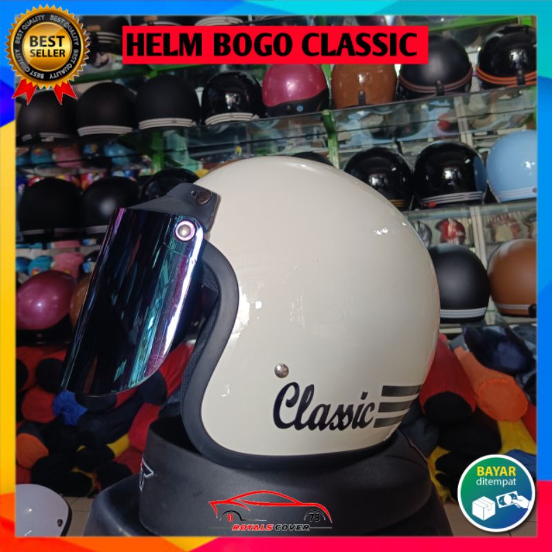 Helm Bogo Wanita Coklat Susu Full Leher SNI