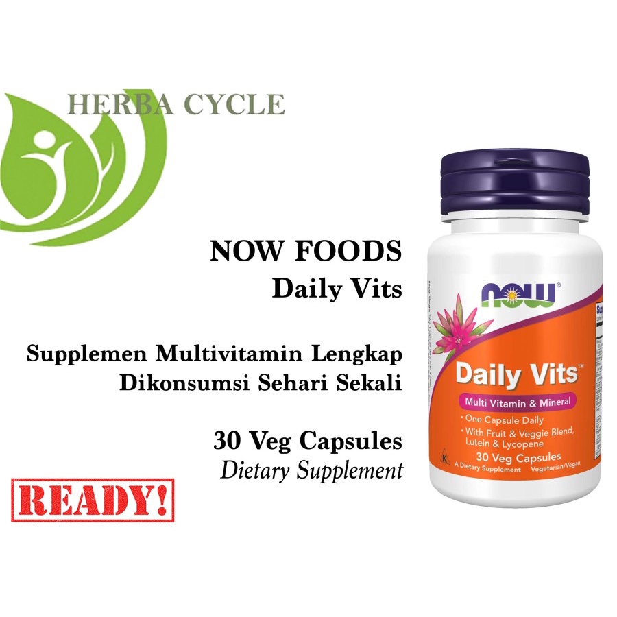 Now Food Daily Vits 30cap Multivitamin Mineral Lengkap ORI USA NOW