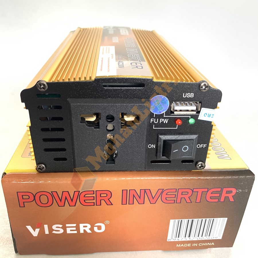 POWER INVERTER VISERO 1000 Watt 1000W DC 12V to 220V PENGUBAH ARUS