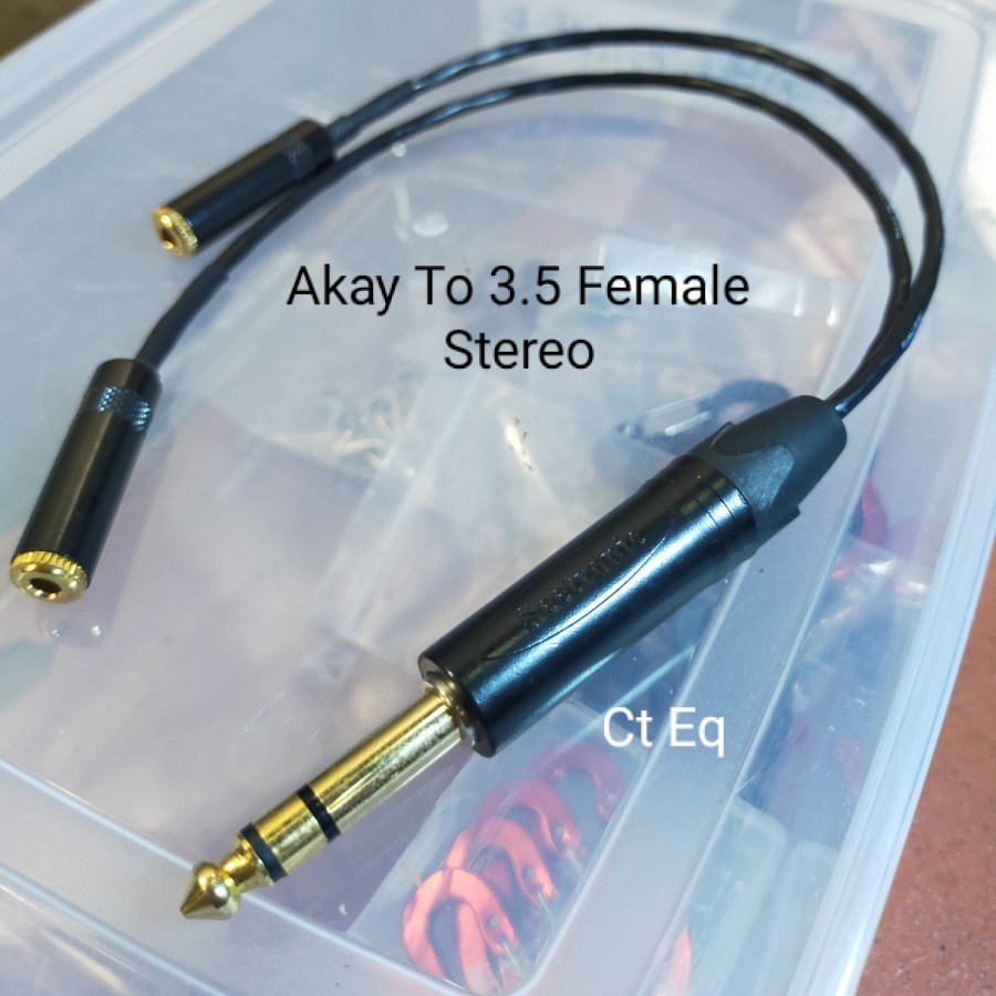 Jack Akay 6.5 mm male Jack Akai to 3.5 female audio splitter 2 Female 3.5mm