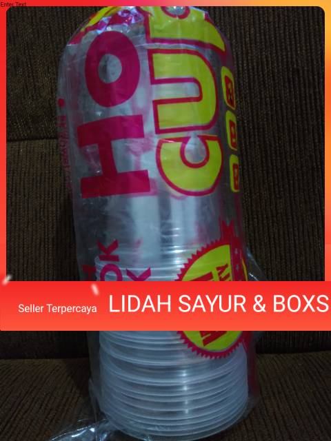 Gelas plastik 12, 14, 16 ons hokcup + tutup