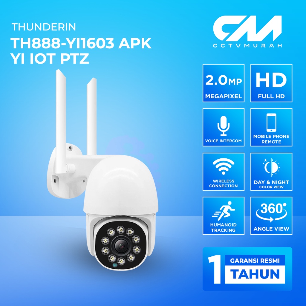 CCTV WIFI MURAH PTZ YI IOT TH-F1 Kamera Cctv Outdoor Wireless Smart Wifi 2Mp Full HD 1080P PTZ Anti Air Waterproof