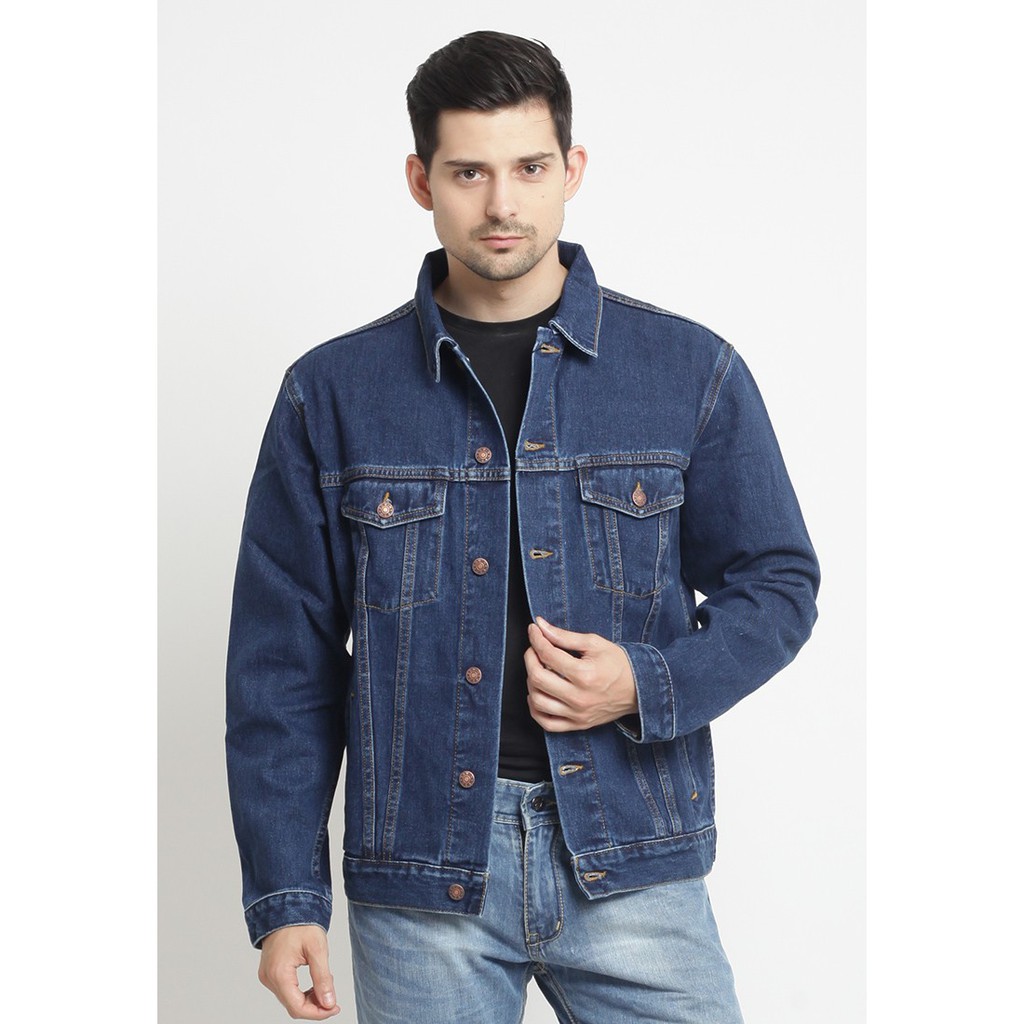 TERLARIS Jaket Jeans Denim Premium Pria All Size - Jumbo Oversize - Bioblitz