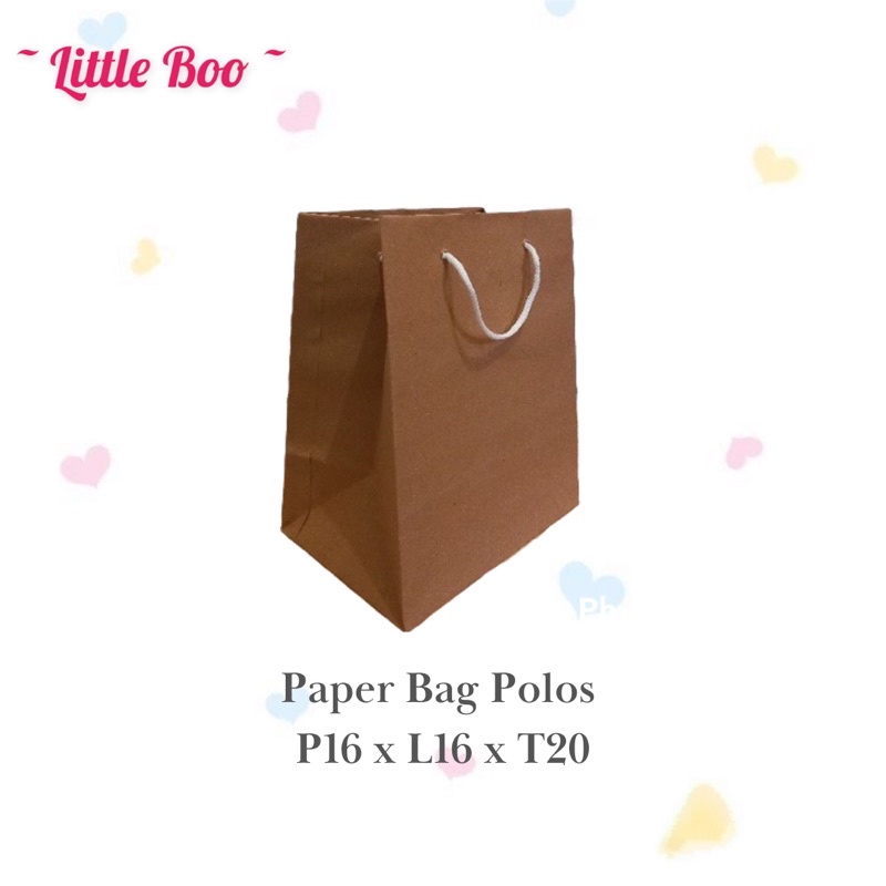 

paper bag polos/ tas kertas P16 x L16 x T20