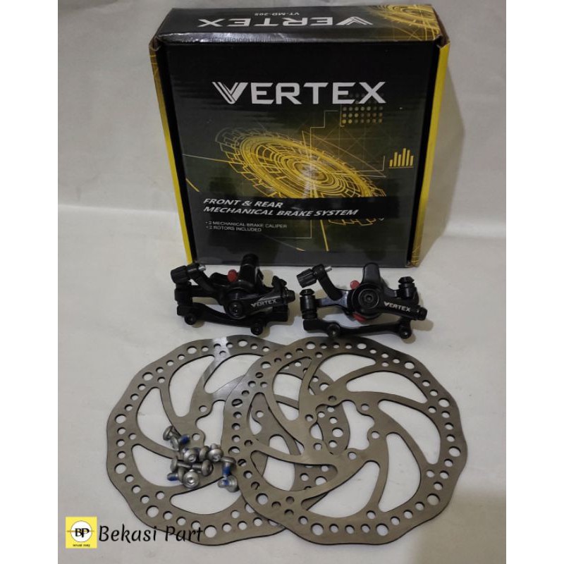 Kaliper set depan belakang rem Cakram Sepeda 1 set Caliper mekanik sepeda set SYTE / VERTEX / BOLIDS