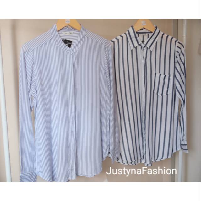 Kemeja wanita original H&M stripe