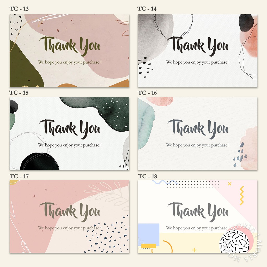 Jual Custom Thank You Card Kartu Ucapan Terima Kasih Greeting Card 