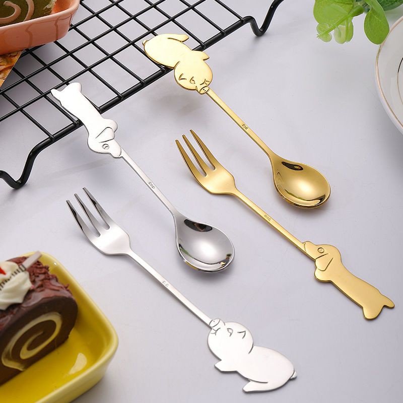 SENDOK TEH / SENDOK KOPI / TEASPOON GOLD/ SENDOK TEH MOTIF DOG PIG