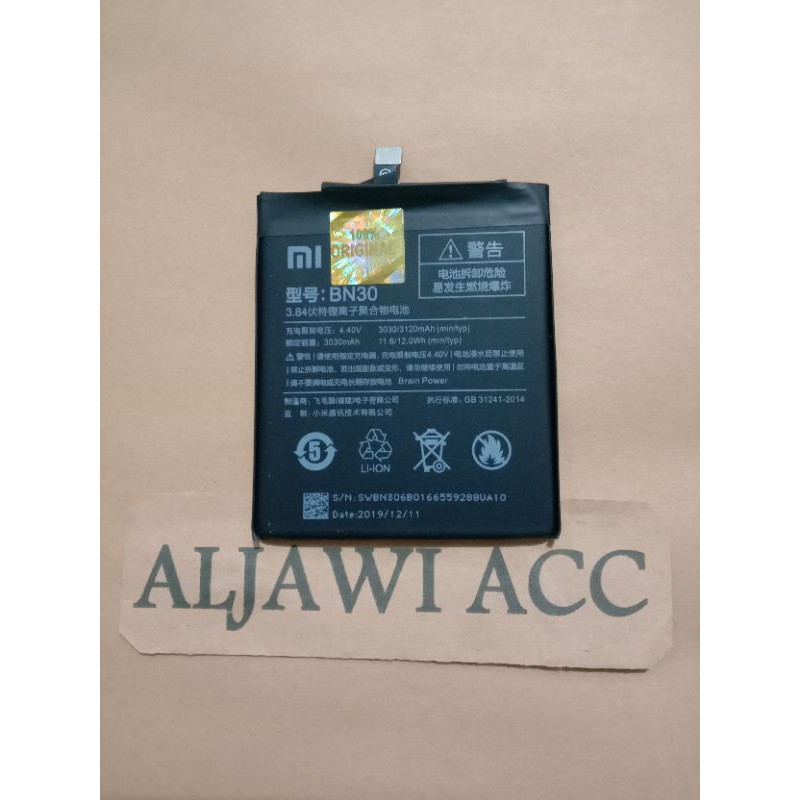 Baterai Xiaomi Xiomi Redmi 4A BN30 BN-30 Original Battery Hp