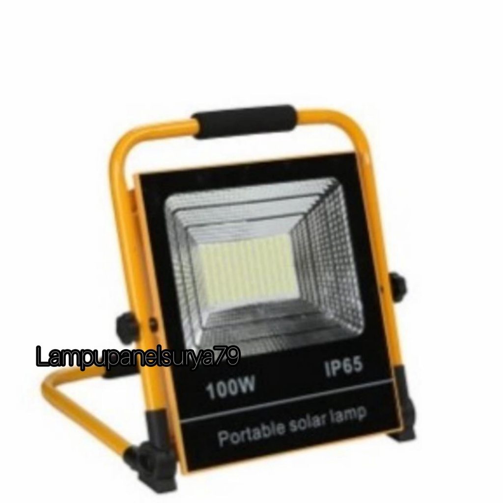 Lampu Sorot LED Portable Solar Powerbank 100Watt