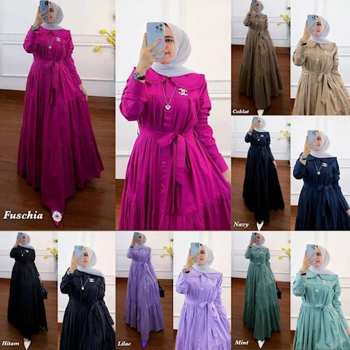 (BISA COD) Dress Kondangan Pakaian Muslim Modern KINANTI DRESS Fashion Wanita Hajatan Baju Gamis Can