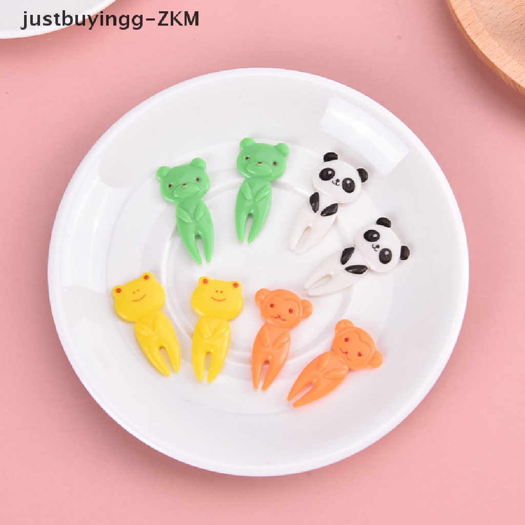 [justbuyingg] Fruit Fork Mini Cartoon Kids Food Fruit Pick Toothpick Party Decor Random Color [zkm]