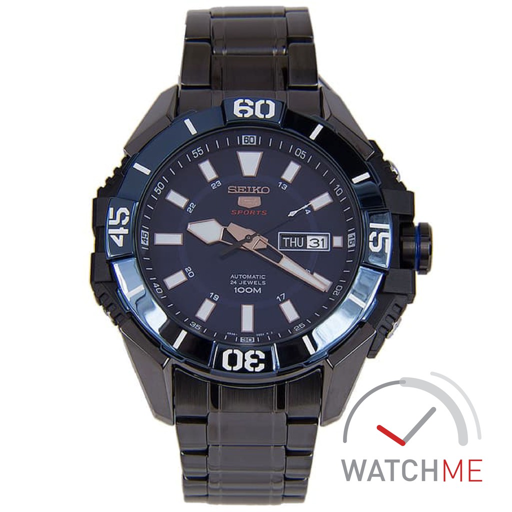 Jam Tangan Seiko 5 SRP797K1 Automatic Sport Blue Dial 100m Black Stainless Steel Original Bergaransi