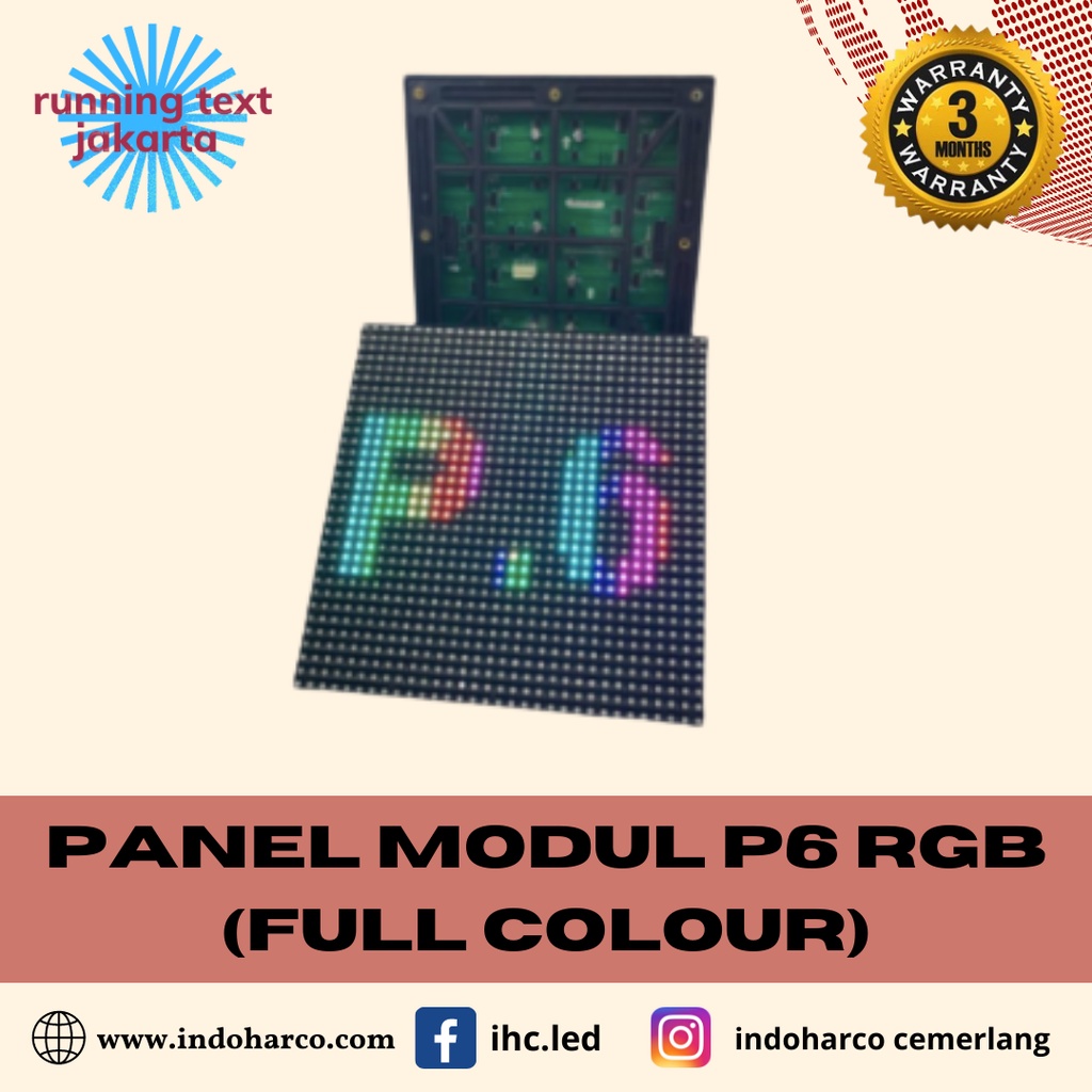 Panel Modul LED Running Text Full Color P.6