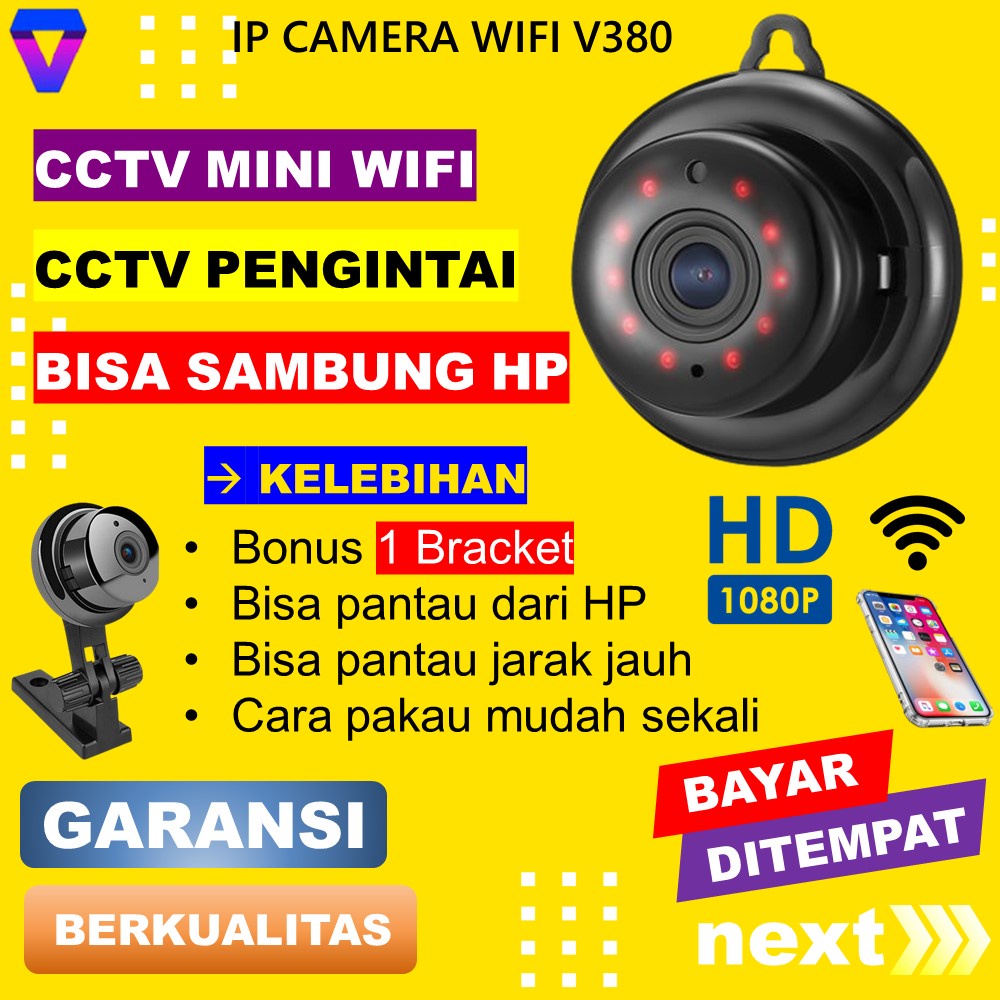 KAMERA CCTV MINI TERSEMBUNYI WIFI V380 SPY CAM IP CAMERA CCTV PENGINTAI KECIL WIRELESS TERHUBUNG HP JARAK JAUH HIDDEN CAM HD INDOOR MICRO SD MATA2 PENGINTIP  JS138