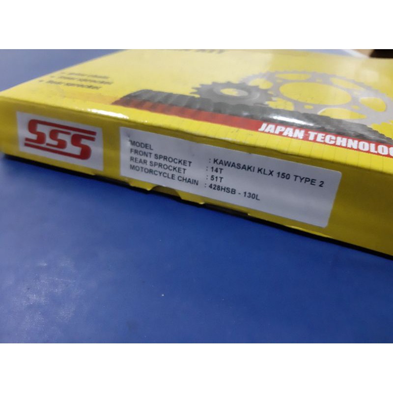GIR SET GEAR SET SSS KLX 150 GIR KLX 51T CHAIN KIT KLX 150 51T GIR KLX SSS