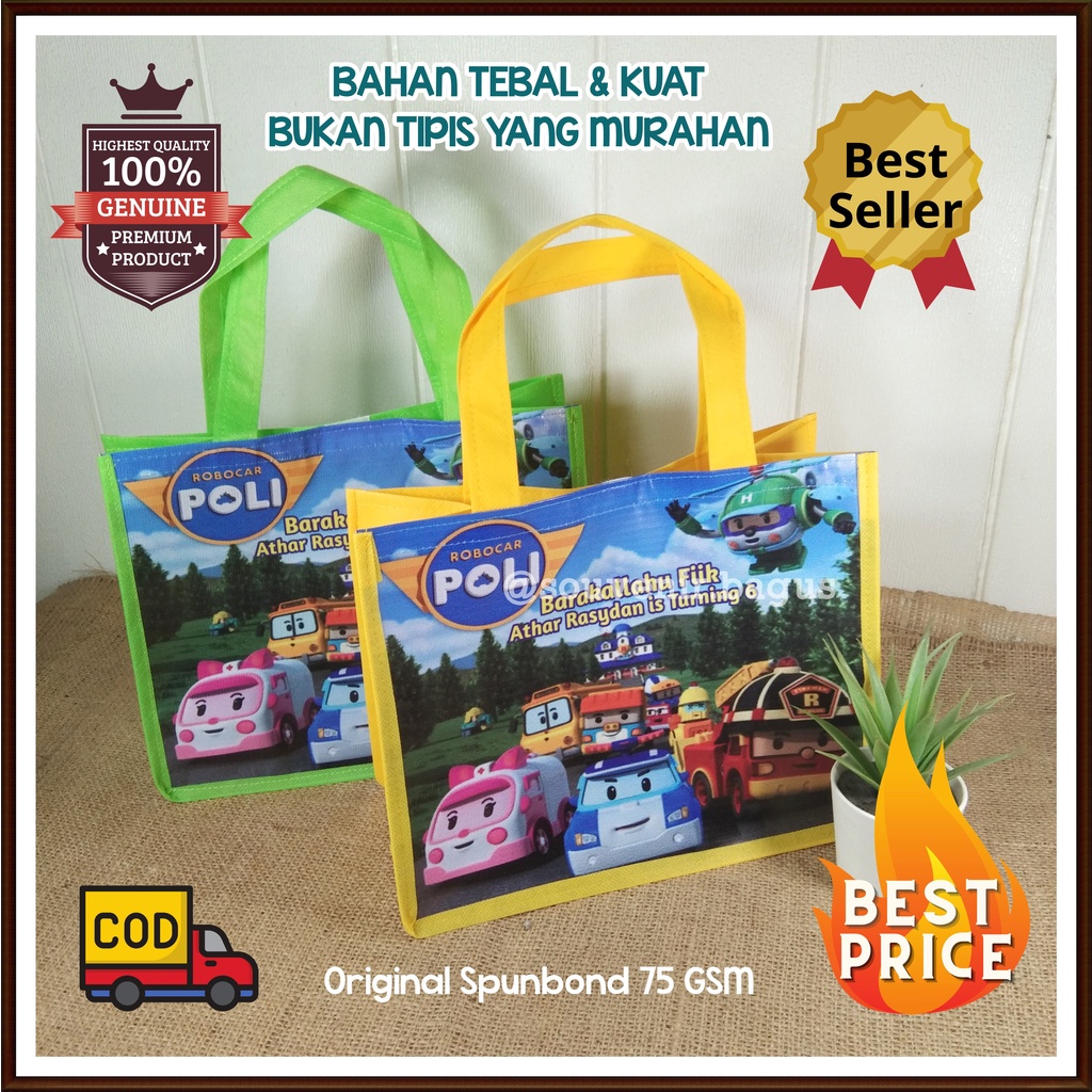 Nama Satu satu nama tamu di tiap tas special name di bag custom souvenirbagus senna goodie bag tas ultah promosi party