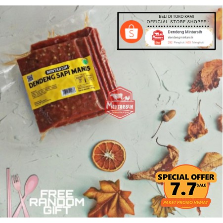 Dendeng Sapi Daging Premium Halal Mintasih 250gr Rasa Manis Original