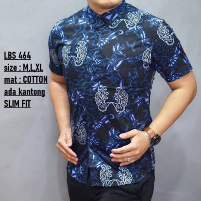 BAJU BATIK PRIA SLIM FIT MODERN DAN KEMEJA SLIMFIT MEWAH LENGAN PENDEK MIX CLOTHING LBS 389