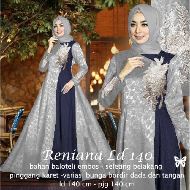 Gamis Lebaran Terbaru 2022 Ameena Dress / Gamis dan Dress Pesta L XL XXL XXXL 5XL  LD Up to 140
