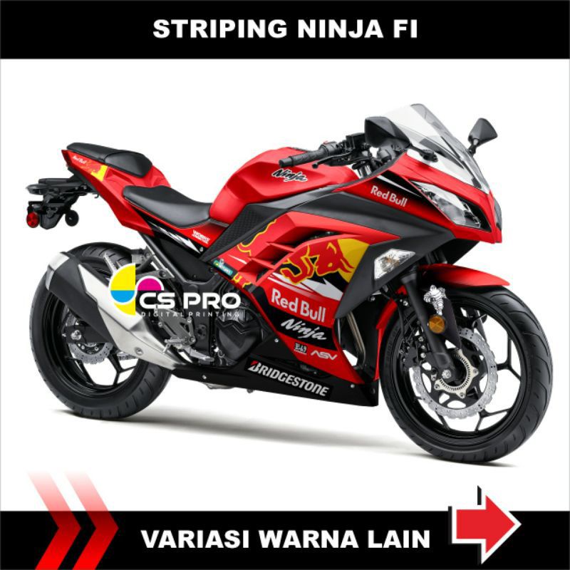 striping ninja 250 fi / striping motor ninja 250 fi Redbull / stiker motor ninja 250