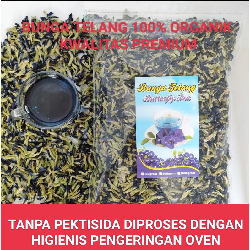 Bunga Telang Organik 250 gram 500gram 1000gram