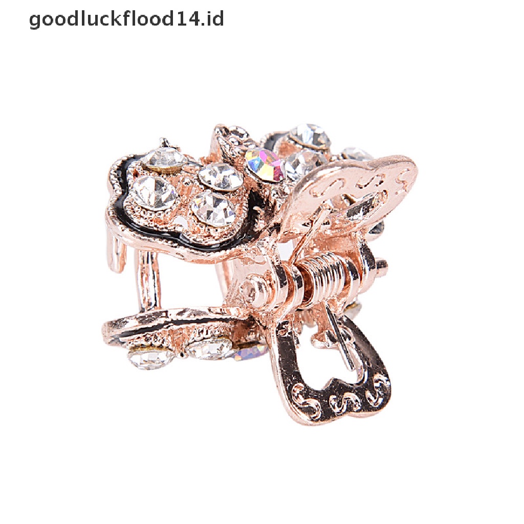 [OOID] Lovely Mini Crystal Rhinestone Plastic Butterfly Hair Claw Jaw Clip Clamp Pin  ID