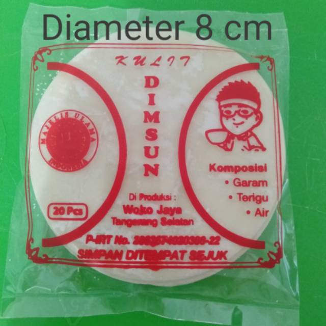 

Kulit dimsum isi 20pcs diameter 8cm lentur elastis.100%halal