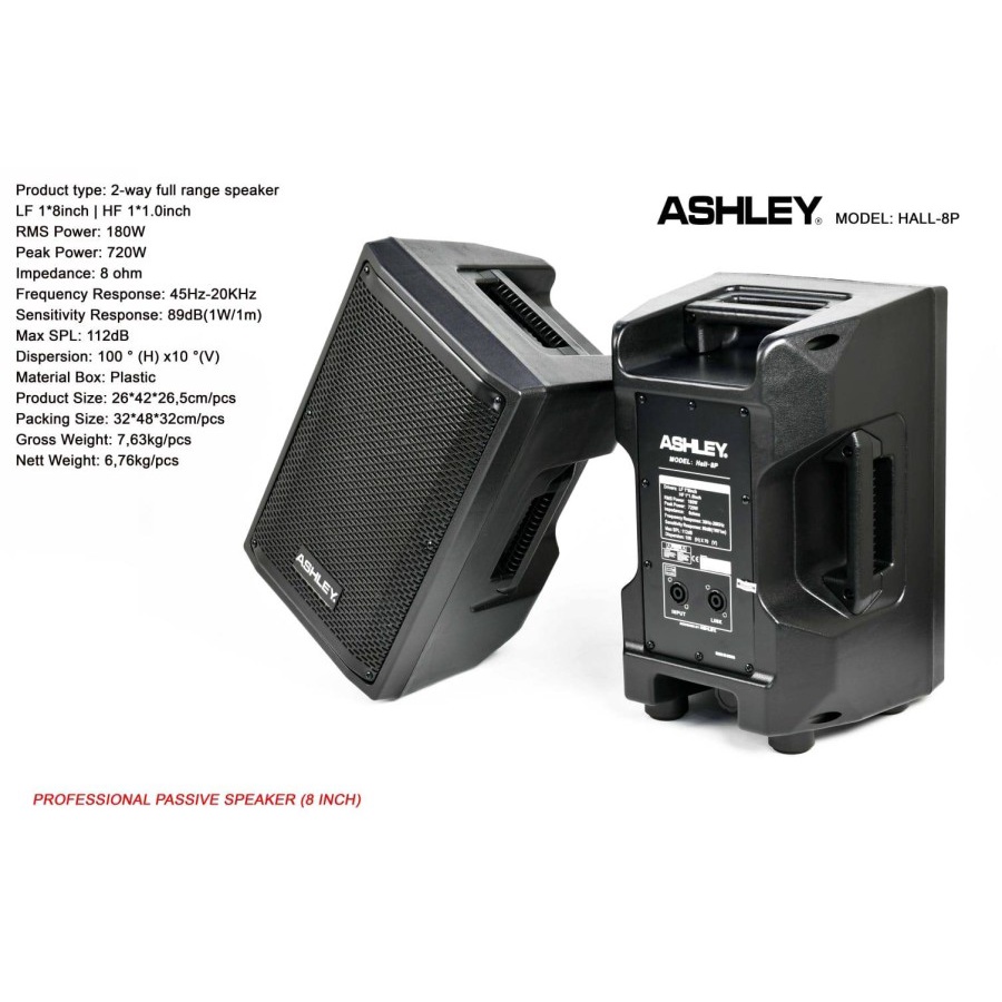 JUAL 1 BUAH speaker pasif ashley hall8p hall 8 p / hall 8p original