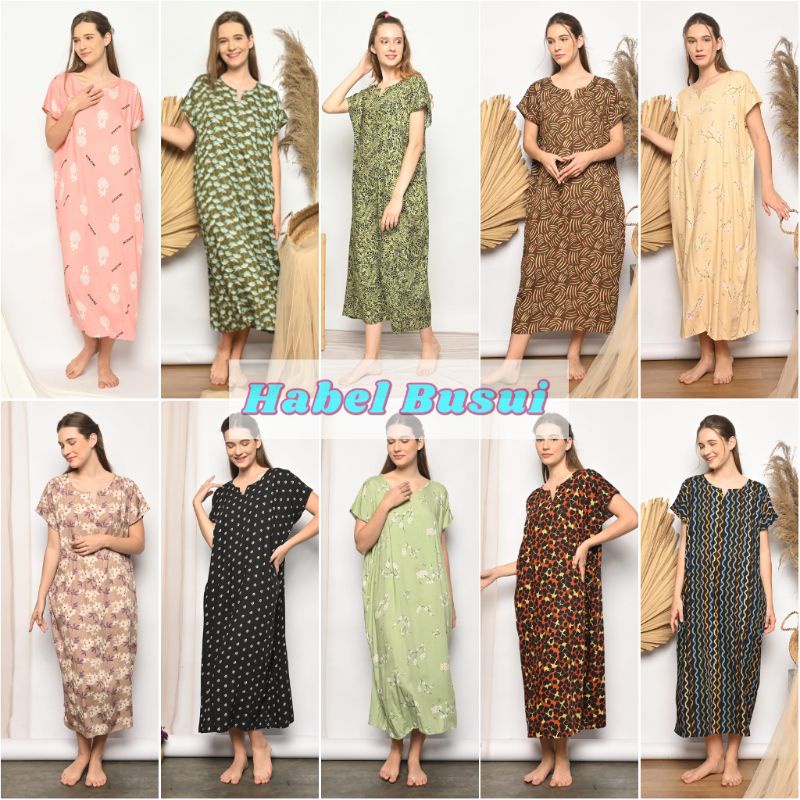 Daster Habel/HISBI Long BUSUI Panjang Semata Kaki Bahan Rayon Premium-1