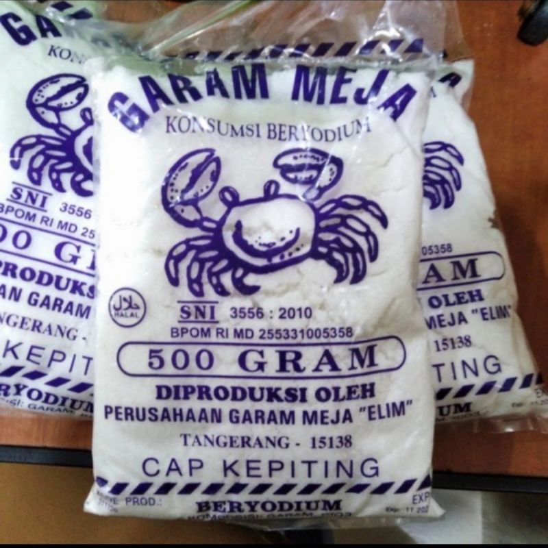 

Garam Meja Cap Kepiting 500 Gram