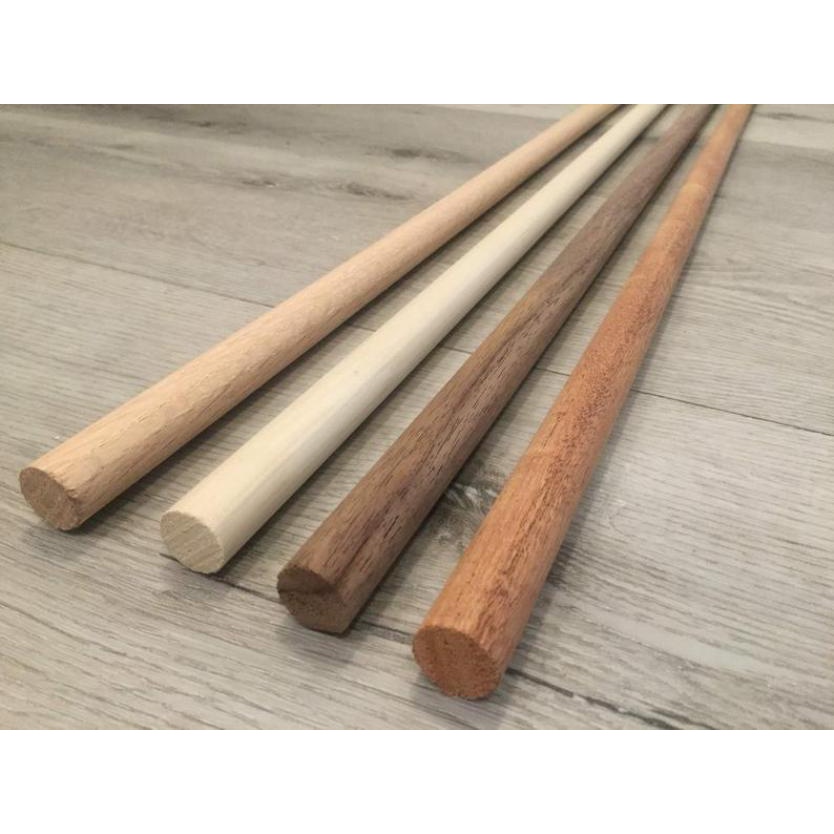 Batang Gordyn Kayu Rel Gorden Stik Bulat Hordeng Tongkat Gordeng