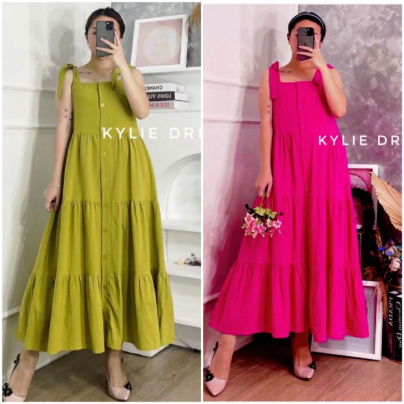 KYLIE DRESS INNER DRESS BABYDOLL POLOS DRESS LEKBONG MIDI DRESS SLEEVE LESS DRESS KUTUNG POLOS UMPAK