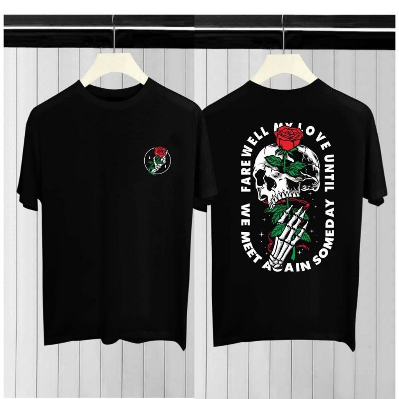 kaos mawar tengkorak