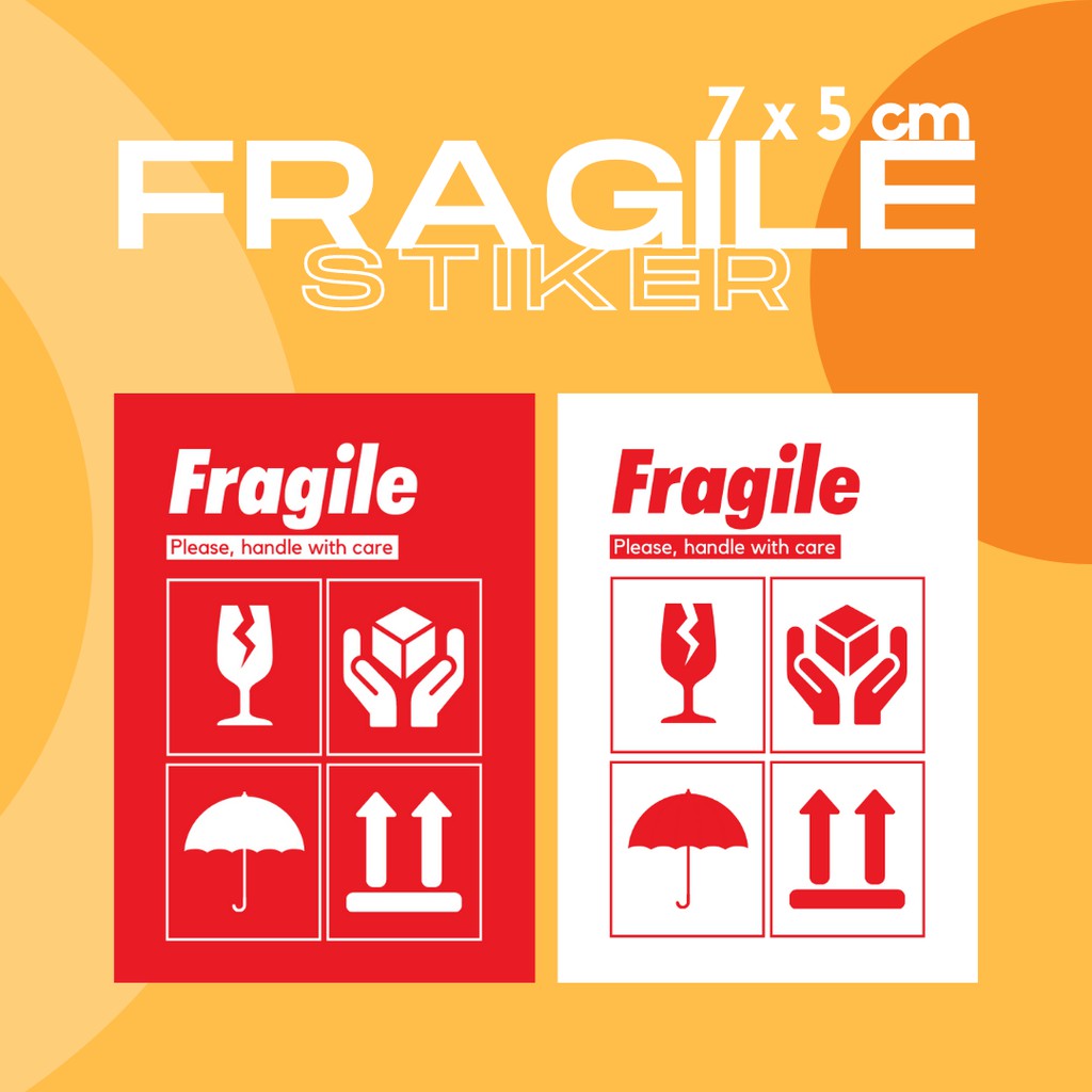

[5x7cm] Stiker Fragile - Stiker Online Shop - Stiker Peringatan Custom TANPA PO Murah