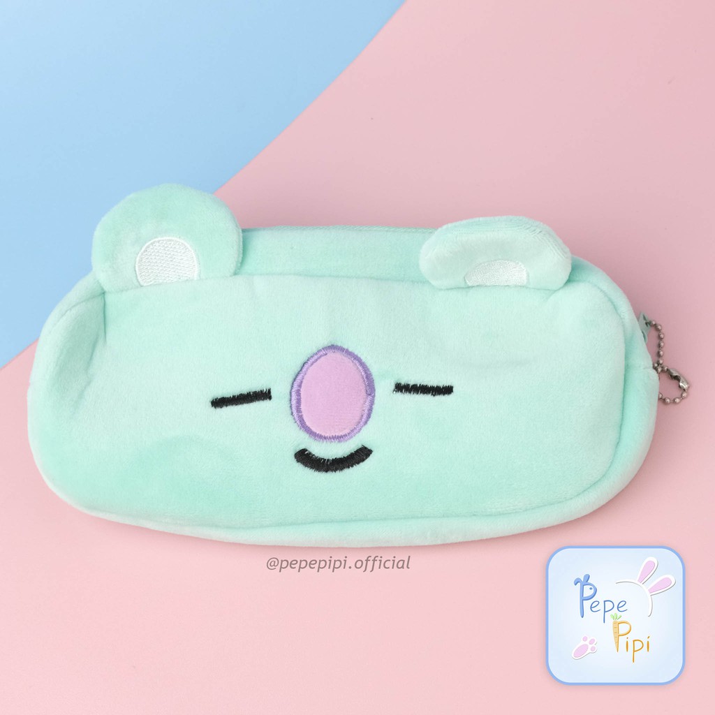 Kotak Pensil Boy Band Plushy Wadah Plush Kostak Bangtan Army Kpop Korea Pouch Makeup Kosmetik-koala biru