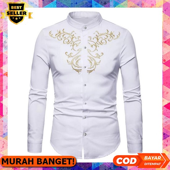 Baju Koko Murah Cowok Lengan Panjang Kekinian Mewah 2021 2022 Terbaru Pria Lebaran Dewasa Lengan Pen