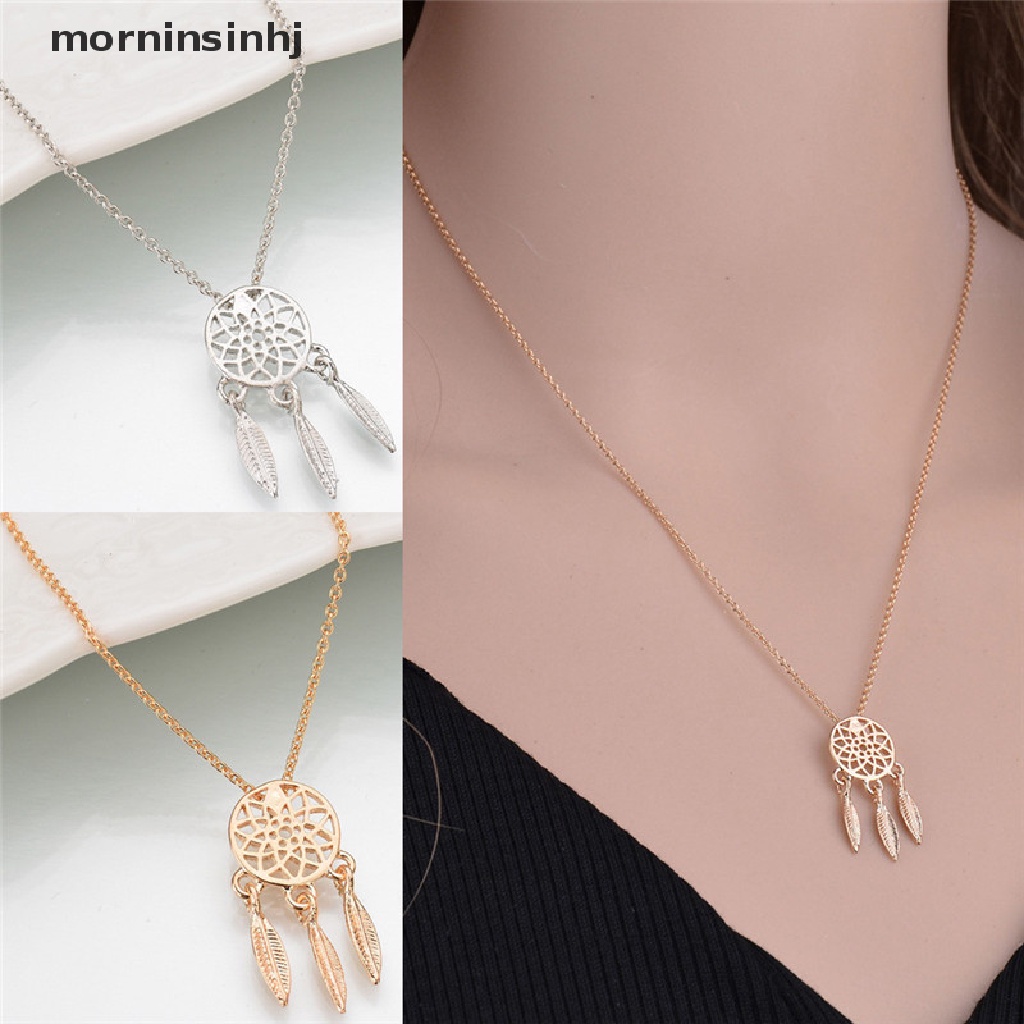 Mor Kalung Rantai Panjang Dengan Liontin Dreamcatcher Retro Untuk Wanita