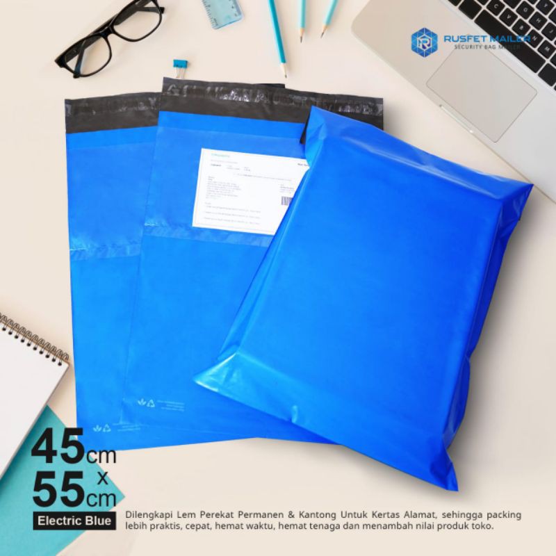 

45CM X 55CM AMPLOP POLYMAILER PLASTIK BIRU. Plastik Packing Onlineshop