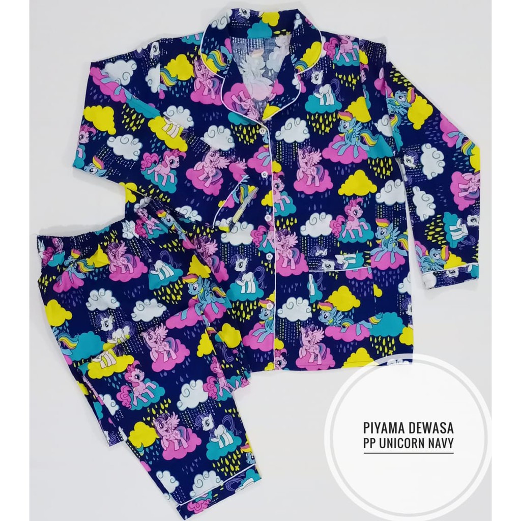 bisa couple ibu dan anak motif unicorn navy