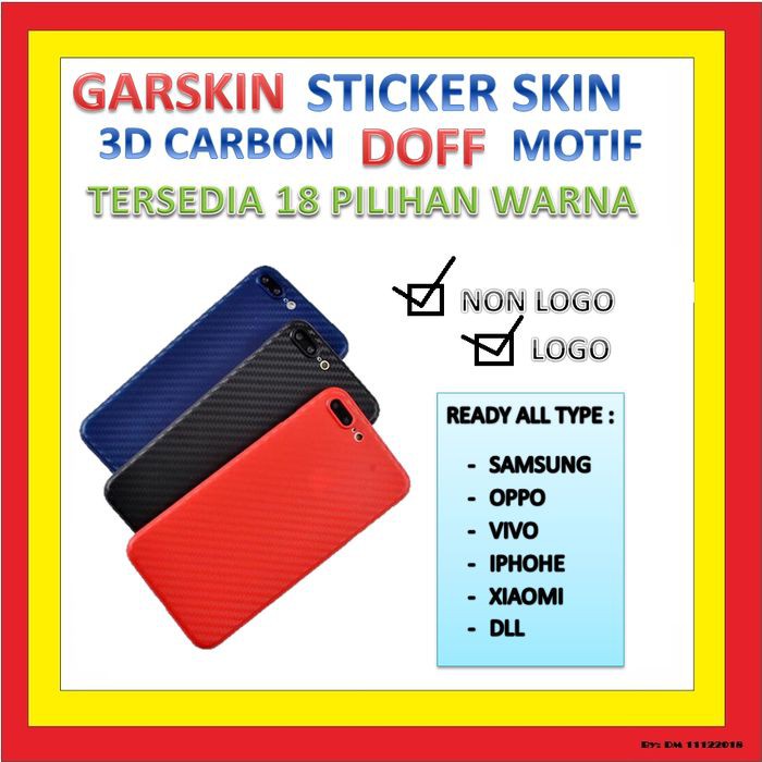 ANTI GARSKIN ANTI GORES GARSKIN VIVO V19 6.44 INCH STIKER KARBON BELAKANG 402315