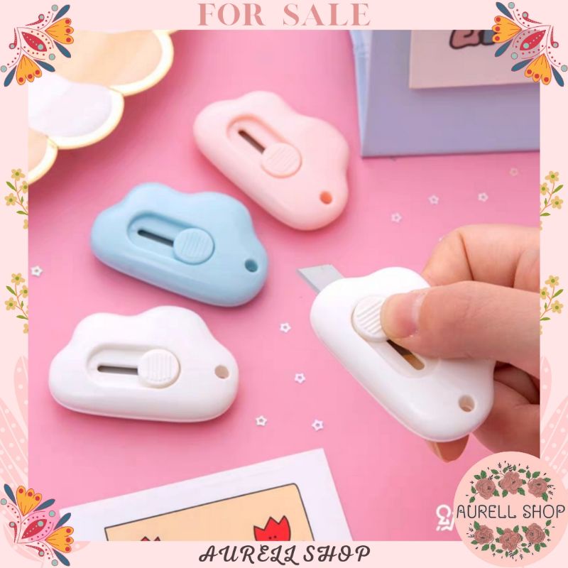 

[ COD ] Cutter Mini Karakter Awan Bunga Ovel / Pisau Pemotong Kertas Mini Gambar Bunga Awan Oval Paw
