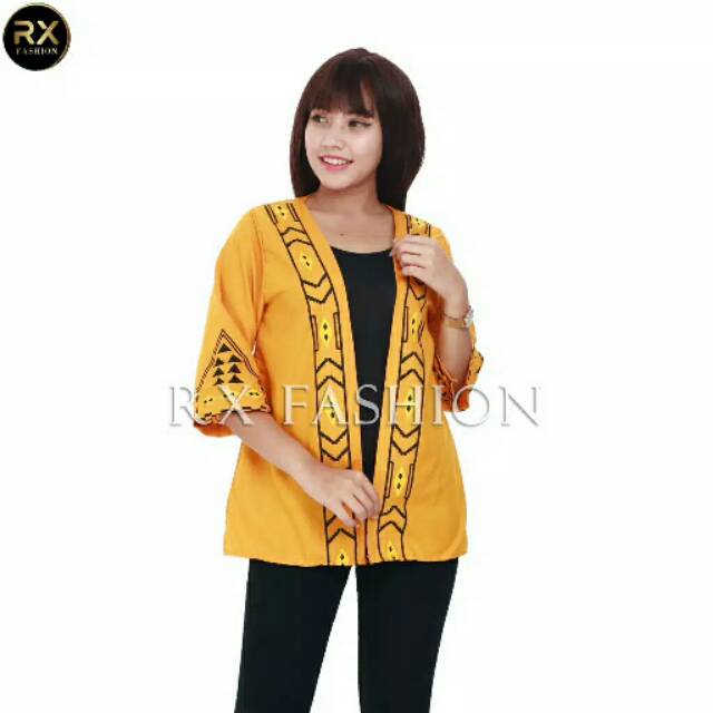 Cardigan etnic mustard