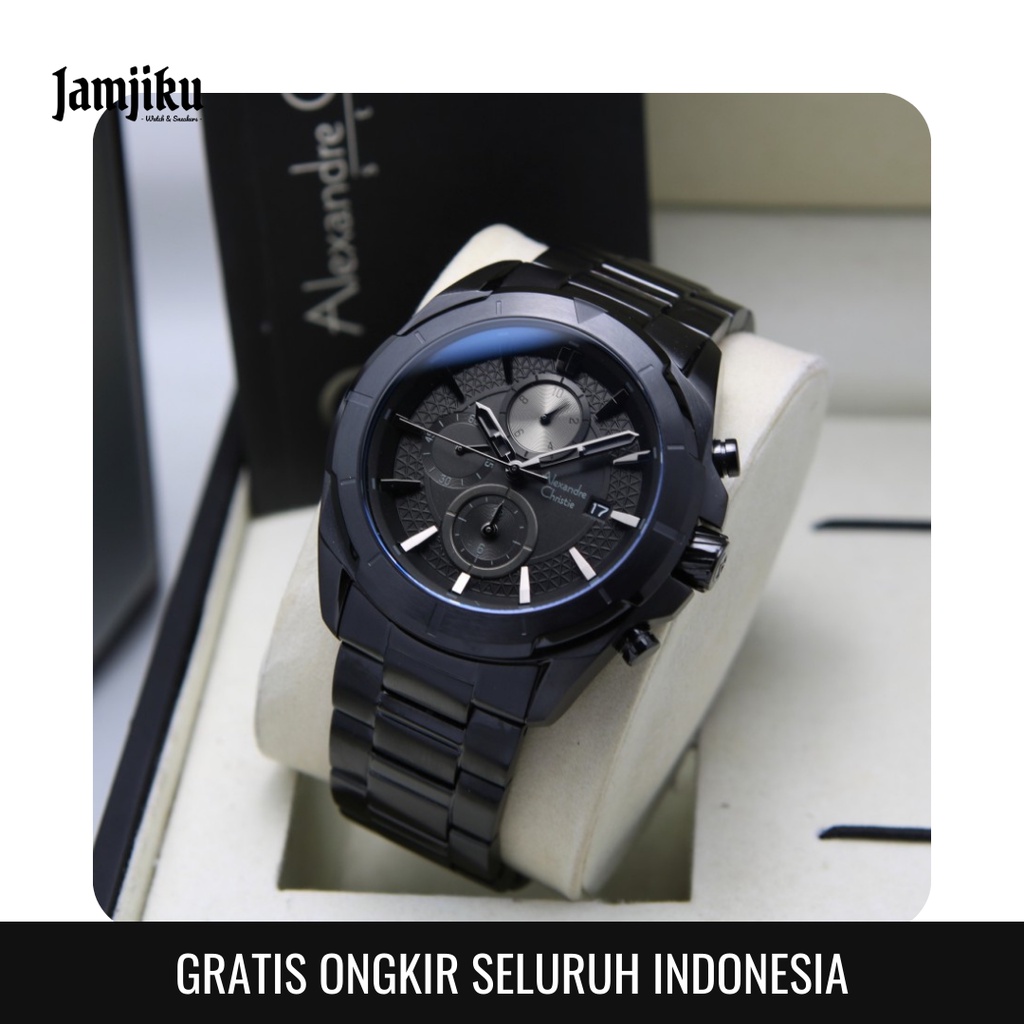 Alexandre Christie Pria 6596 Original - Jam Tangan AC Rantai, Chrono, Krono, Stainless - Jam Tangan 