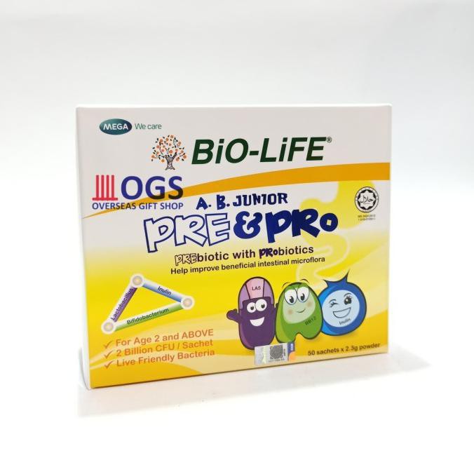 Jual Biolife AB Junior Pre&Pro Prebiotic Probiotic Box Isi 50 Sachet ...